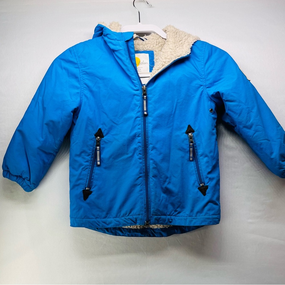 Mini Boden Bright Blue Raincoat with Hood
